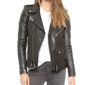 BLK DNM LEATHER MOTORCYCLE JACKET BRAND NEW XS